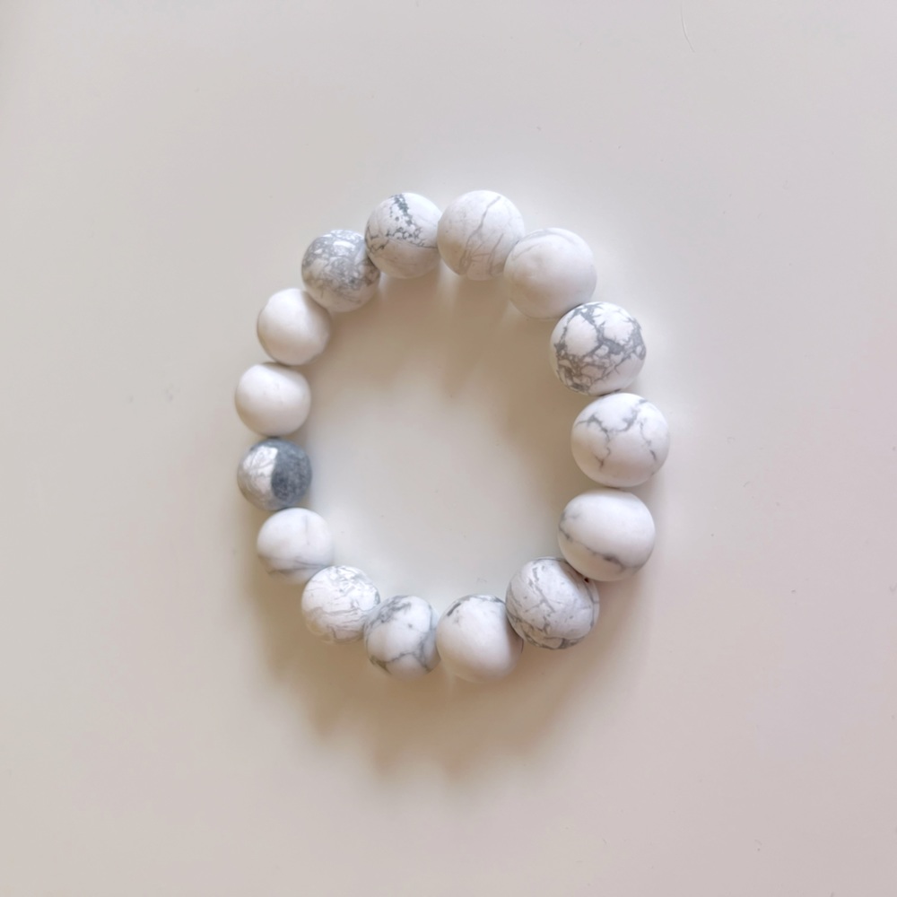 BOHO MARBLE White Stone Stretchy Bracelet for stacking & Layering NWT